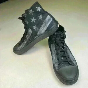 COPY - NEW RAAD BLACK AND WHITE FLAG HIGH TOPS MEN 10 WOMEN 11.5